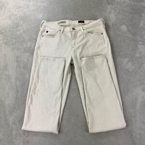 Ag Adriano Goldschmied Skinny Mid Rise Cigarette White Pants Women’s Size 27 US
